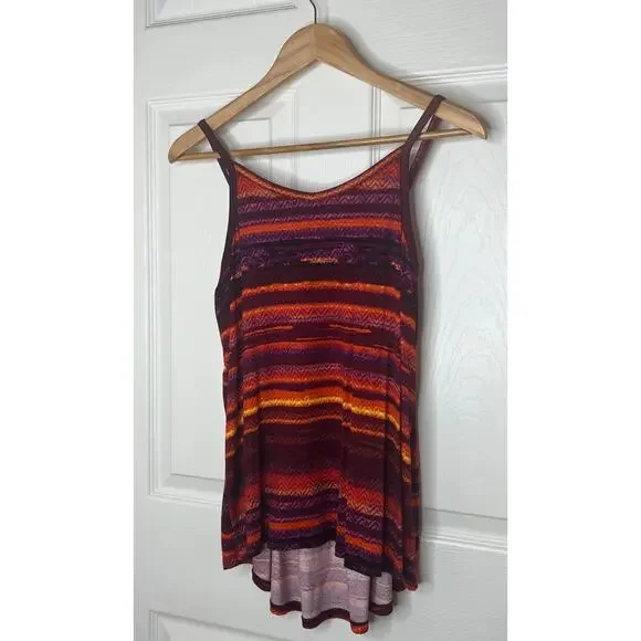Cupio Women's Red Orange Multicolored Embellished Sleeveless Tank Top Size Small - Picture 5 of 7
